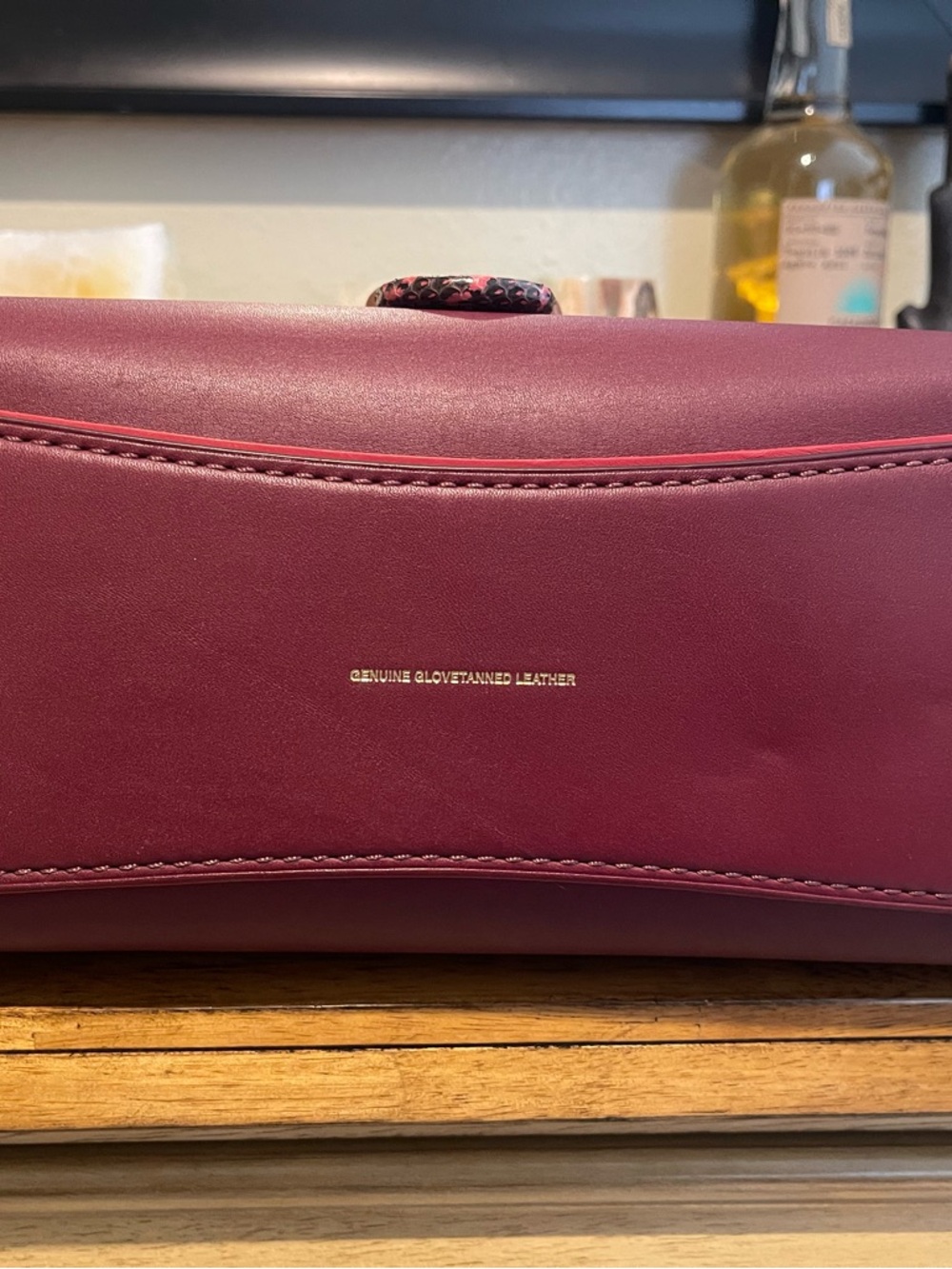 Preloved Coach Women's Top-Handle Satchel in Burgundy and Pink - Picture 5 of 9